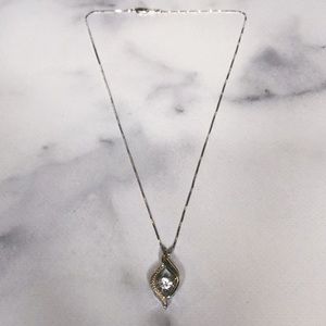 Kay Jewelers Teardrop Diamond Necklace in Silver